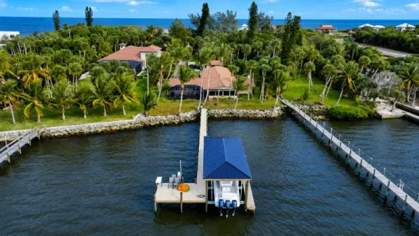 Boat House in Palm Shores FL Area Aerial View