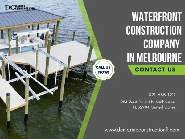 Marine construction dock and boat lift on Florida waterfront property
