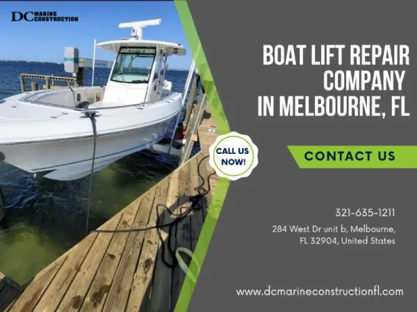 Professional boat lift repair in Melbourne, Florida,